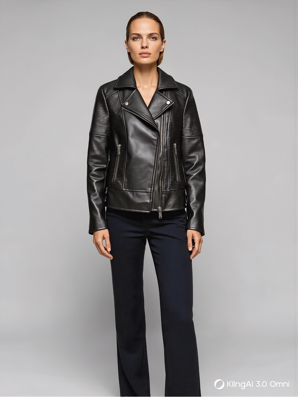 Black Leather Moto Jacket - Women